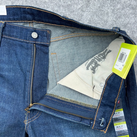 Levi's Jeans Men 38x30 Blue 514 Slim Straight Stretch Performance Denim NEW $70 - Picture 6 of 16